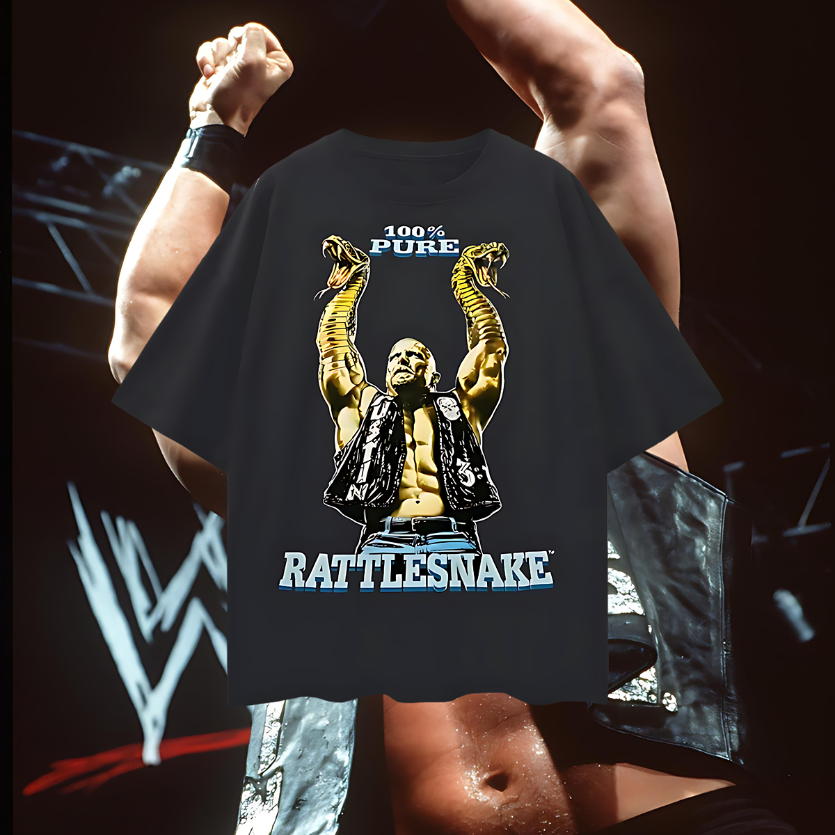 Vintage Like Stone Cold Rattlesnake Big Graphic Oversized T Shirt