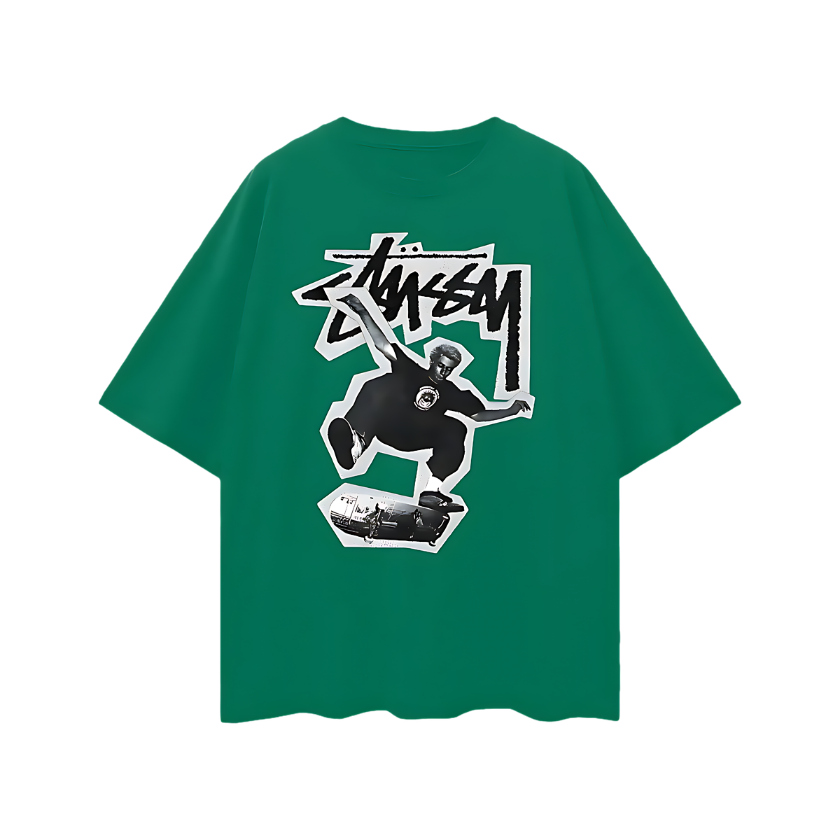 Vintage Like Stussy Skating Outlined Oversized T Shirt
