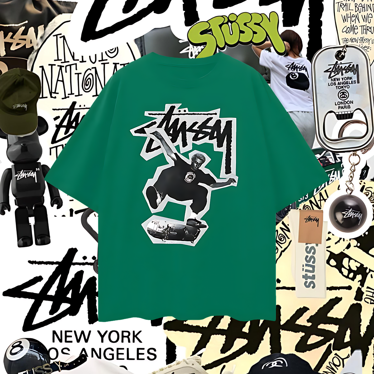 Vintage Like Stussy Skating Outlined Oversized T Shirt