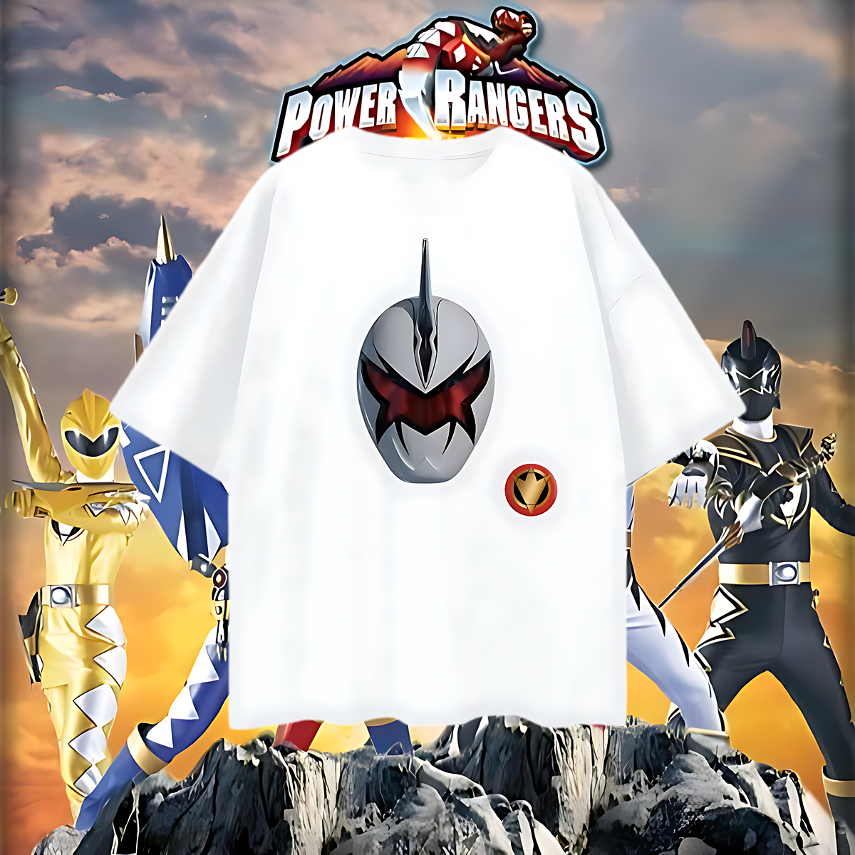 Vintage Like Dino Thunder Power Rangers Mask T Shirt