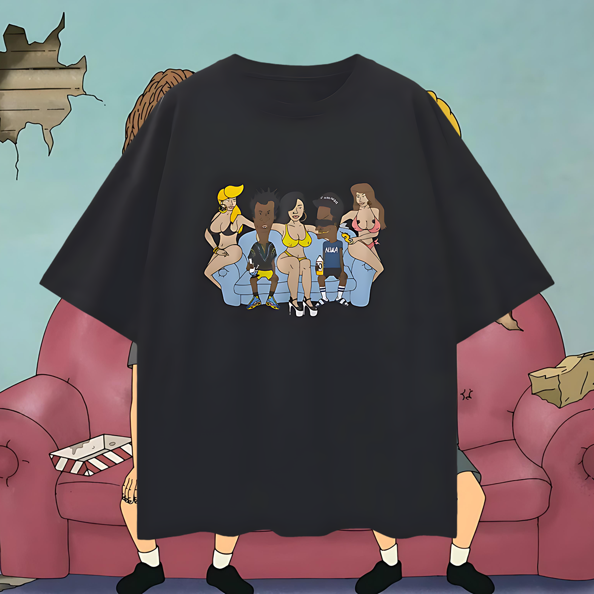 Vintage Like Beavis & Butthead Couch Funny Oversized T Shirt