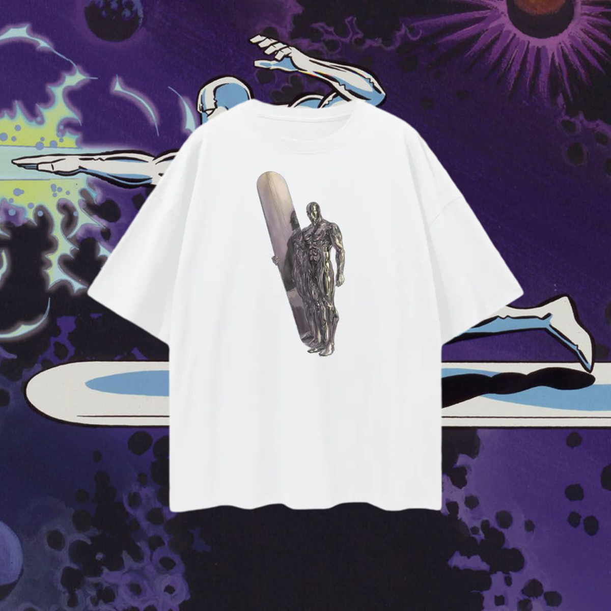 Vintage Like Silver Surfer Oversized T Shirt
