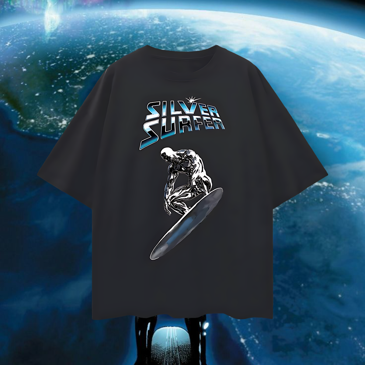 Vintage Like Silver Surfer Oversized T Shirt