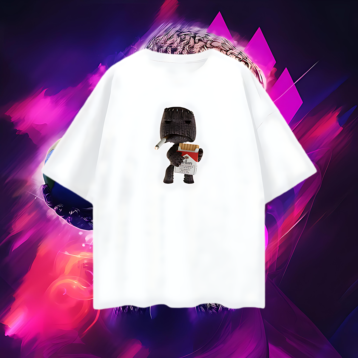 Vintage Like Sackboy Smoking A Cig Oversized T Shirt