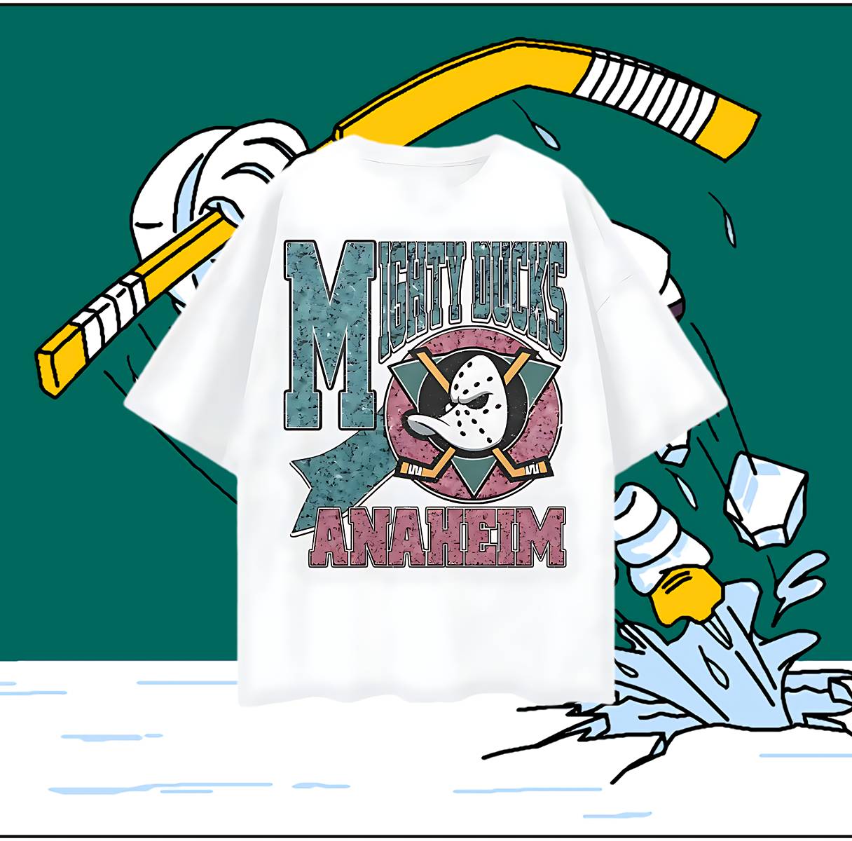 Vintage Like Mighty Ducks Graphic Oversized T Shirt