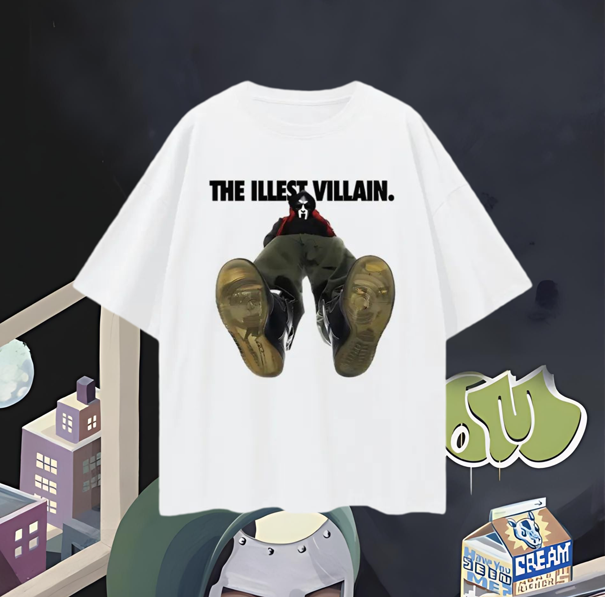 Vintage Like MF Doom Illest Villain Oversized T Shirt