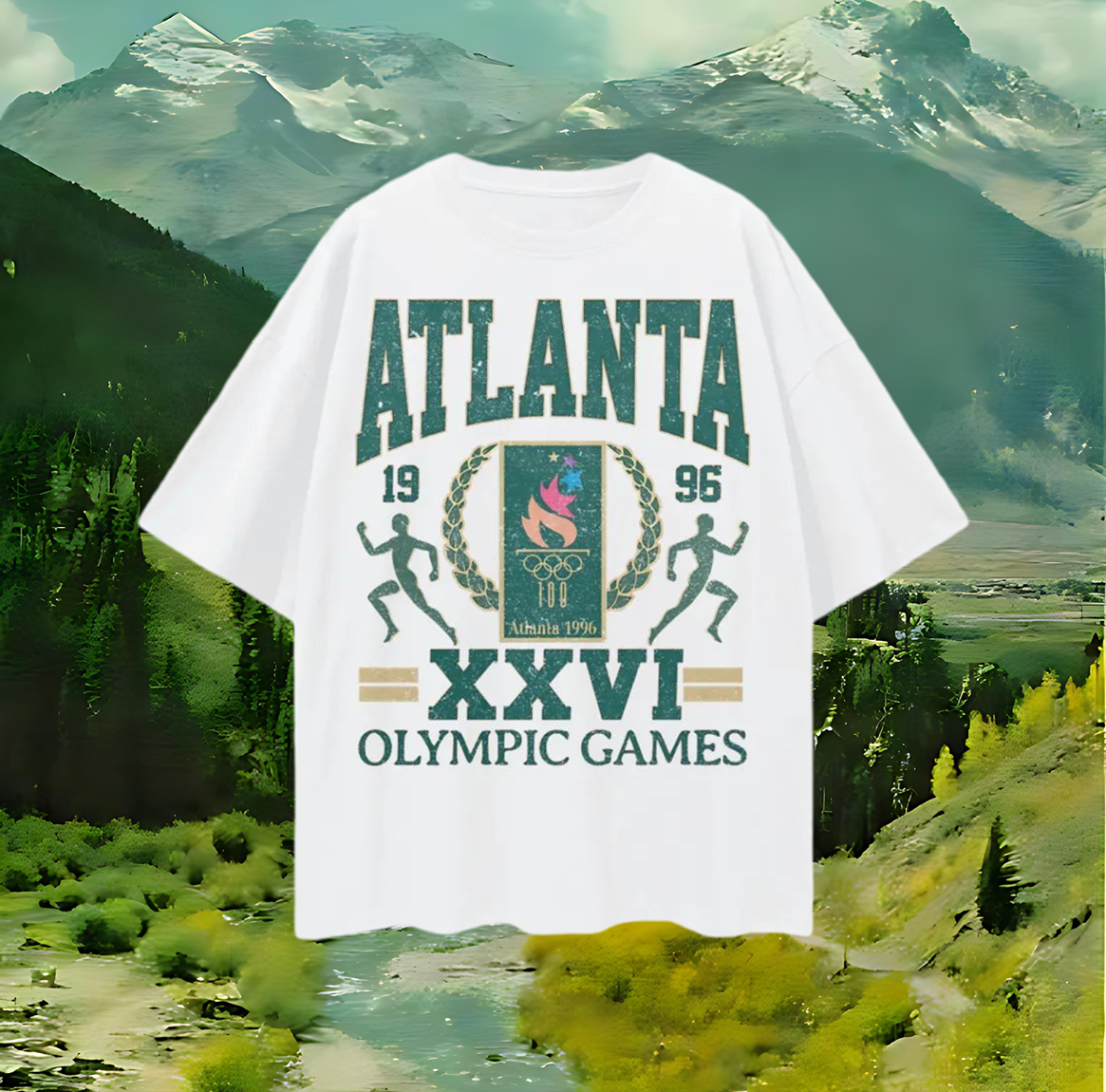 Vintage Like 1996 Atlanta Games Graphic Oversized T Shirt