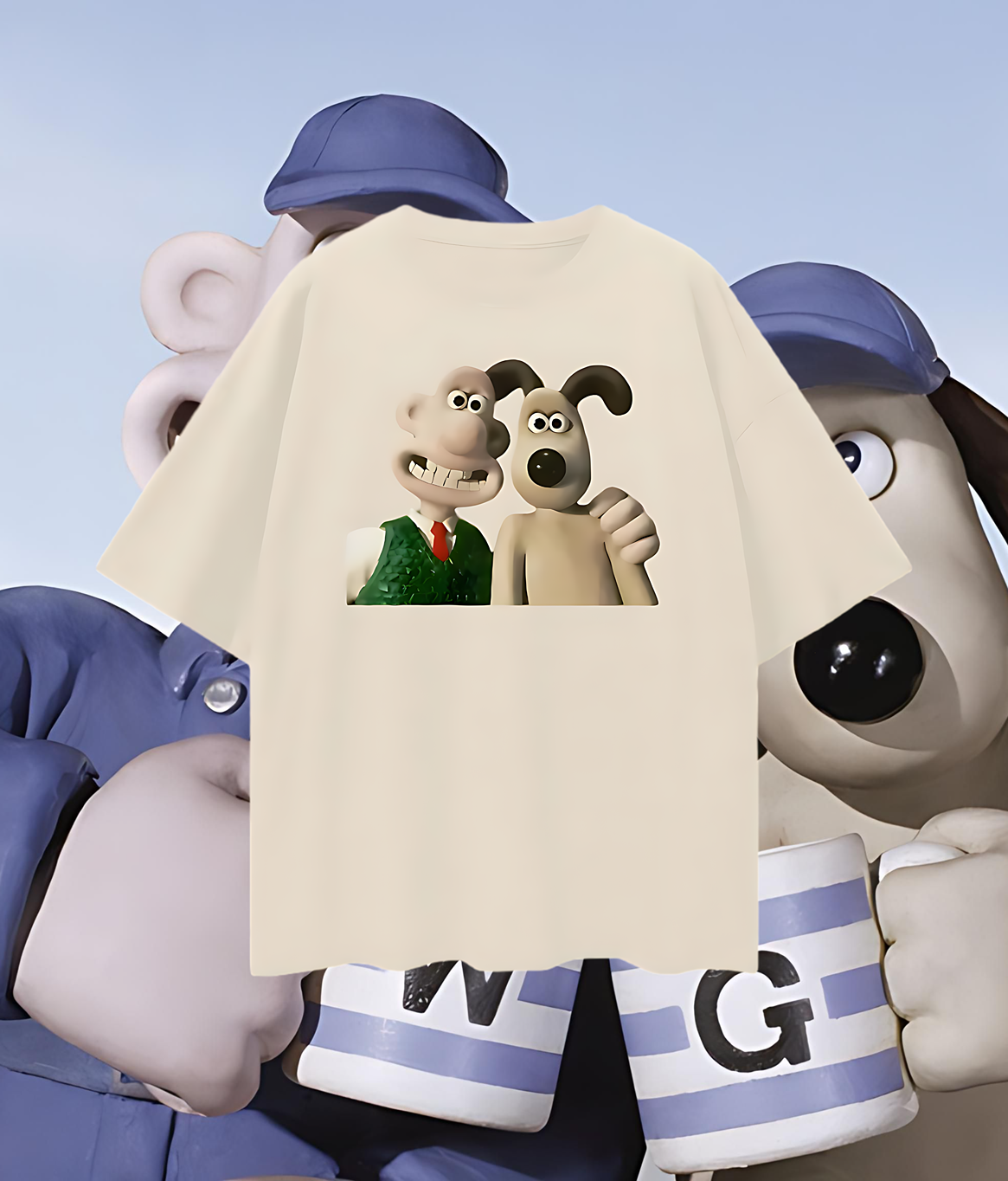 Vintage Like Wallis & Gromit Movie Oversized T Shirt
