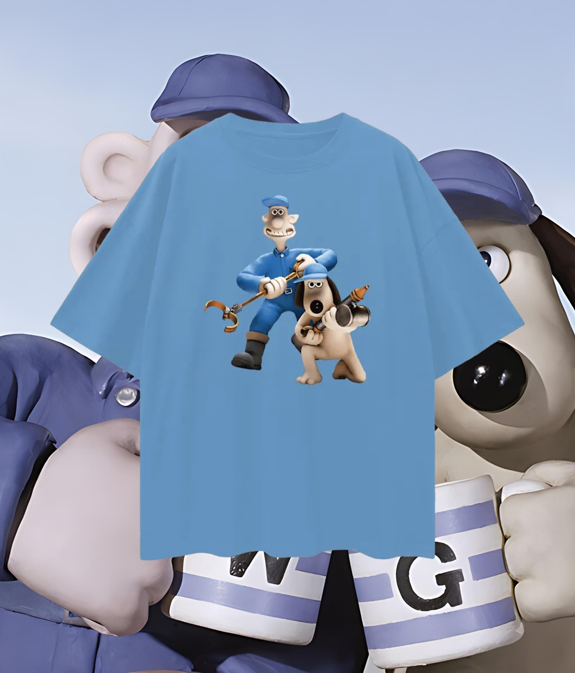 Vintage Like Wallis & Gromit Movie Oversized T Shirt