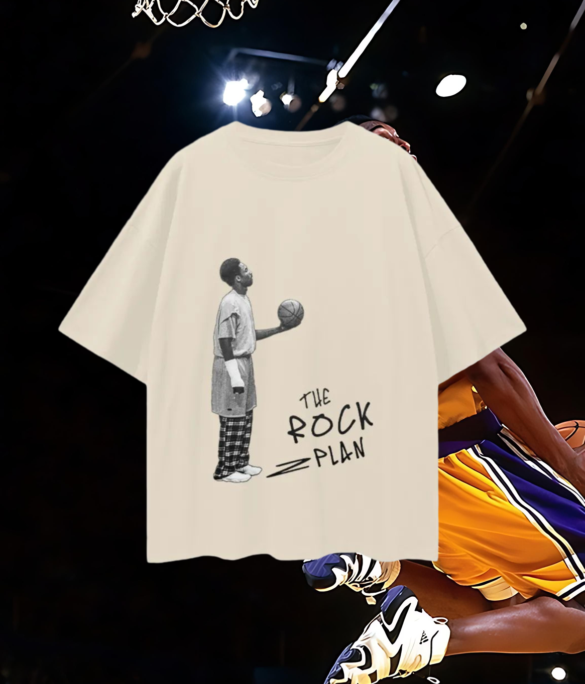 Vintage Like The Rock Plan Kobe Graphic Oversized T Shirt
