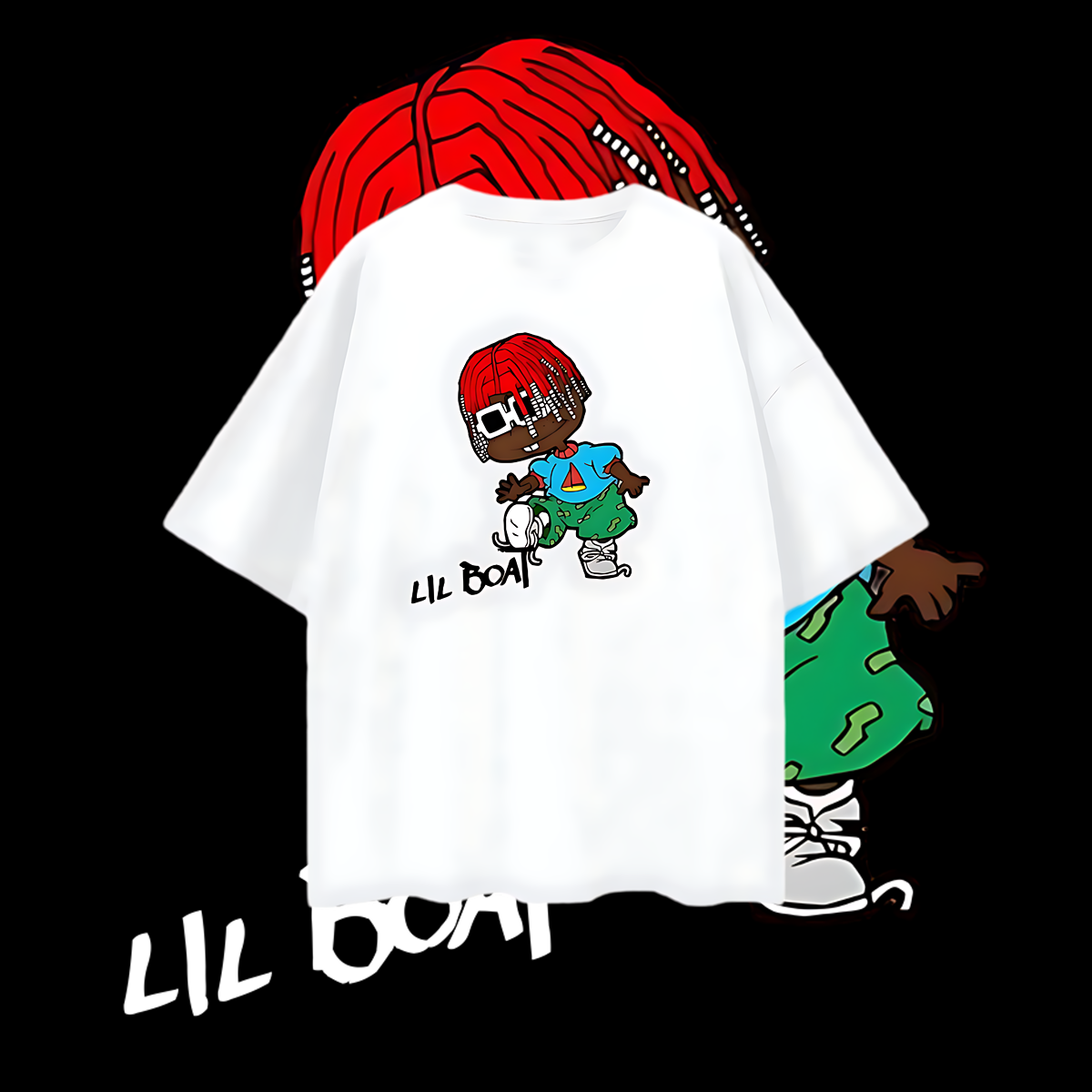 Vintage Like Lil Yatchy Lil Boat Rug Rat Graphic Oversized T Shirt