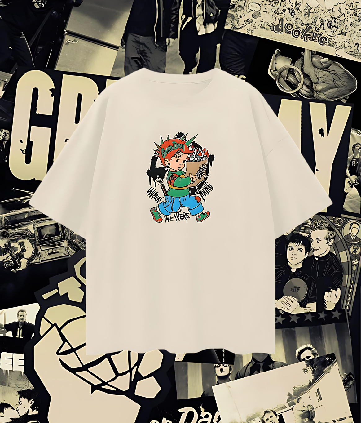 Vintage Like Green Day Band Oversized T Shirt