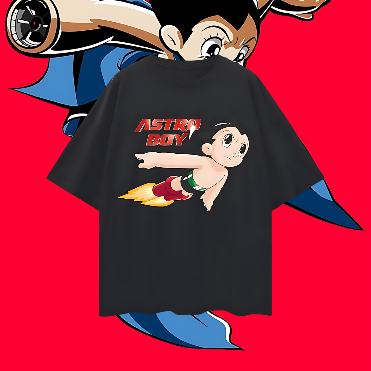 Vintage Like Astro Boy Graphic Oversized T Shirt