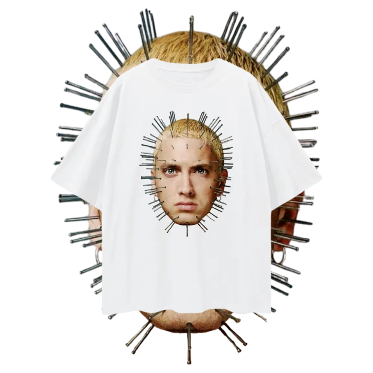 Vintage Like Nail Head Eminem Graphic Oversized T Shirt
