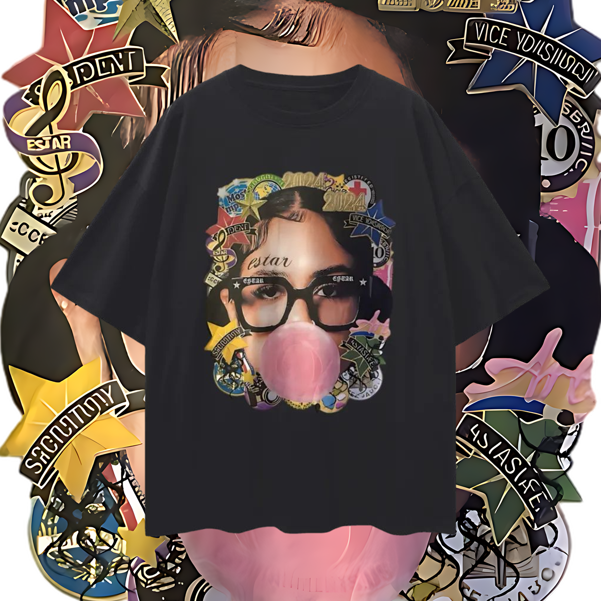 Vintage Like Big Face Y2K Graphic Oversized T Shirt