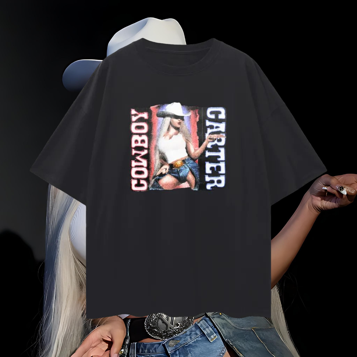 Vintage Like Beyonce Cowboy Carter Graphic Oversized T Shirt