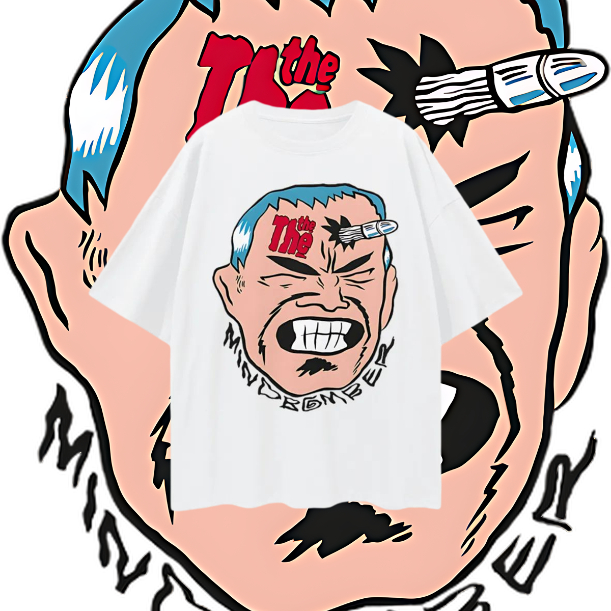 Vintage Like 80s Mind Bomber Graphic Oversized T Shirt
