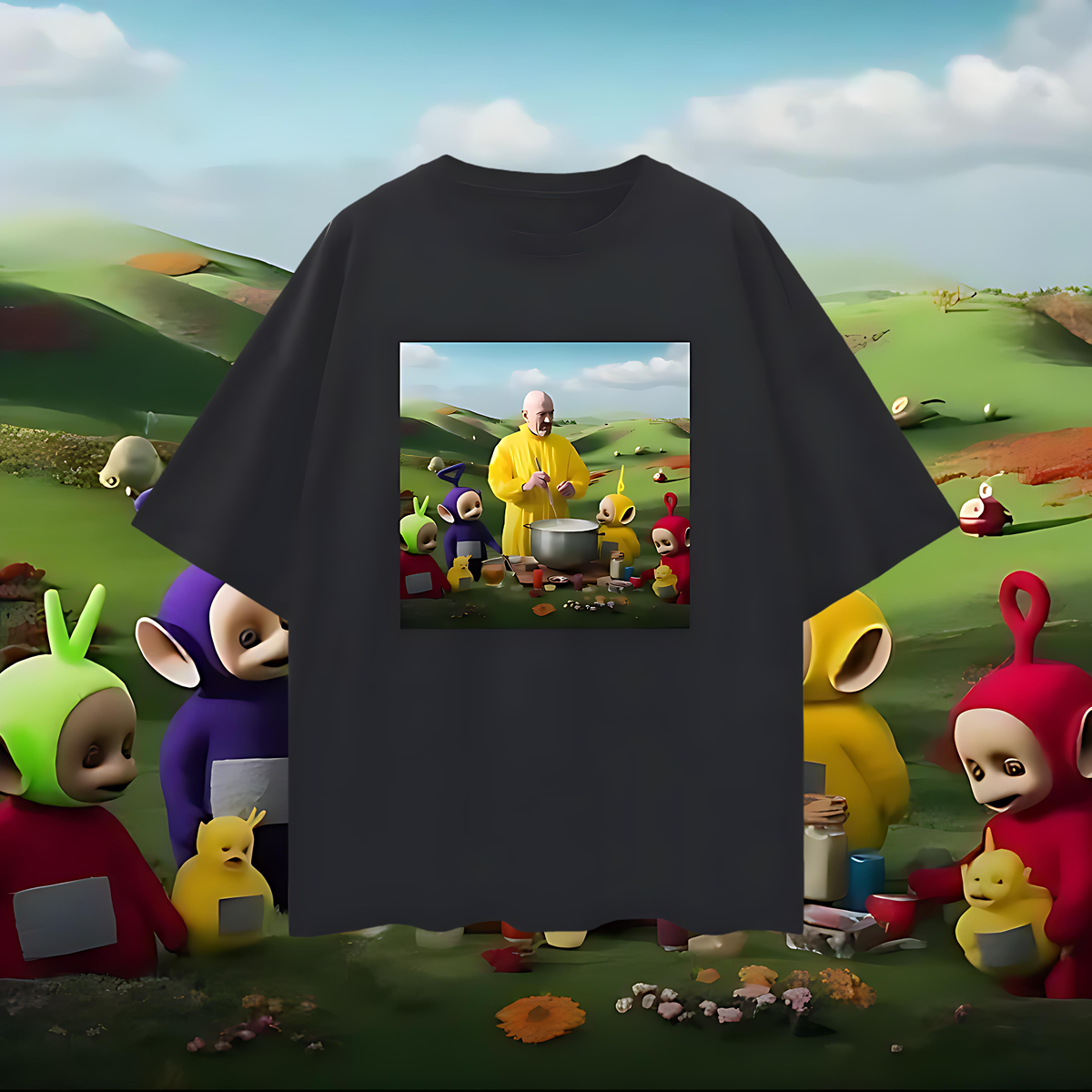 Funny Walter White Teletubbies Breaking Bad Graphic Oversized T Shirt