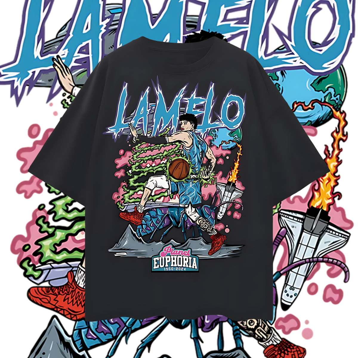 LaMelo Ball NBA PA Skeleton Graphic Oversized T Shirt