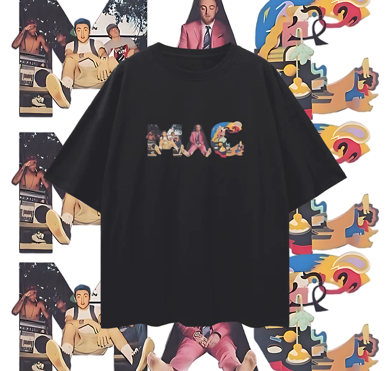 Mac Miller Album Spell Out Graphic Oversized T Shirt