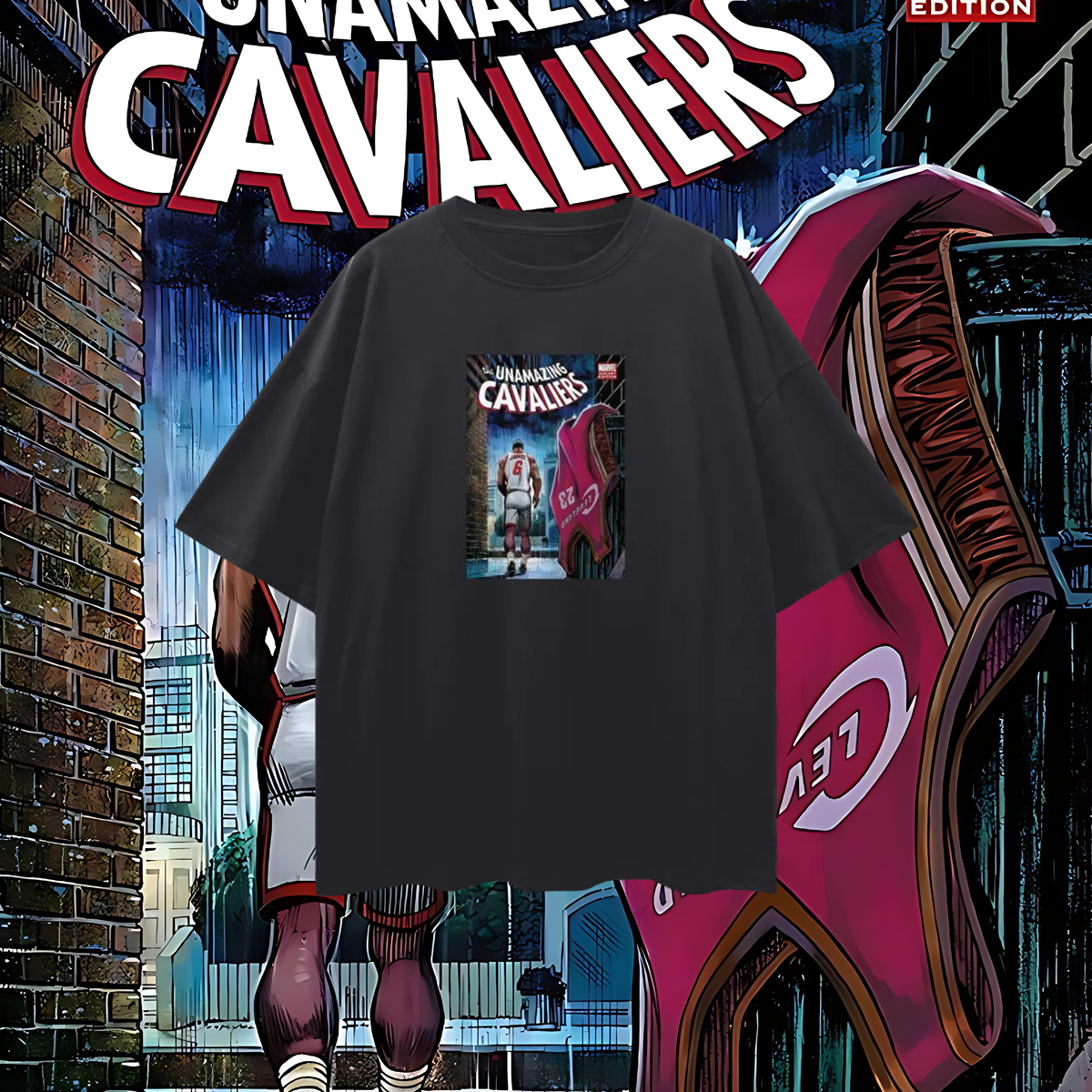 Lebron James Marvel Comic Cavaliers 90s Vintage Like Graphic Oversized T Shirt