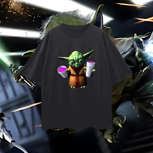 Funny Yoda Star Wars Double Cup Y2K Vintage Like Graphic Oversized T Shirt