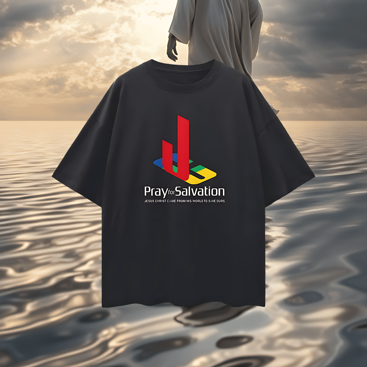Religious Pray For Salvation Jesus Christ Graphic Oversized T Shirt