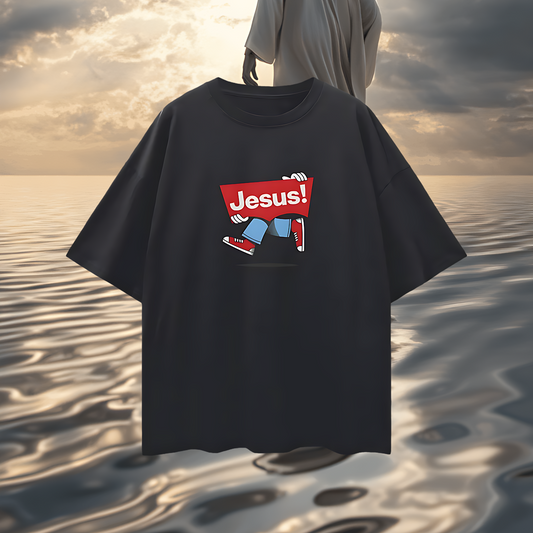 Religious Jesus Vintage Levi's Logo Like Graphic Oversized T Shirt