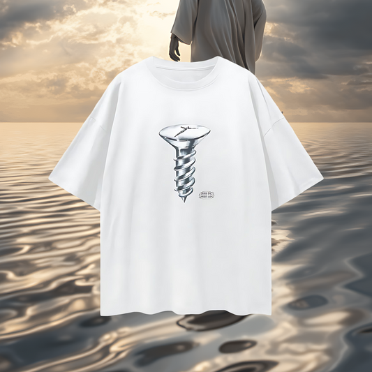 Religious Jesus Isaiah 53:5 Screw Graphic Oversized T Shirt