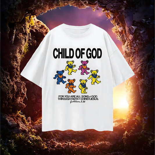 Religious Child Of God Grateful Dead Like Graphic Oversized T Shirt