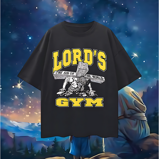 The Lord's Gym Vintage Like Graphic Oversized T Shirt