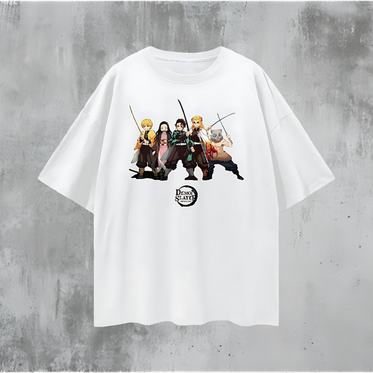 Vintage/Y2K Demon Slayer Anime All Characters Oversized T Shirt