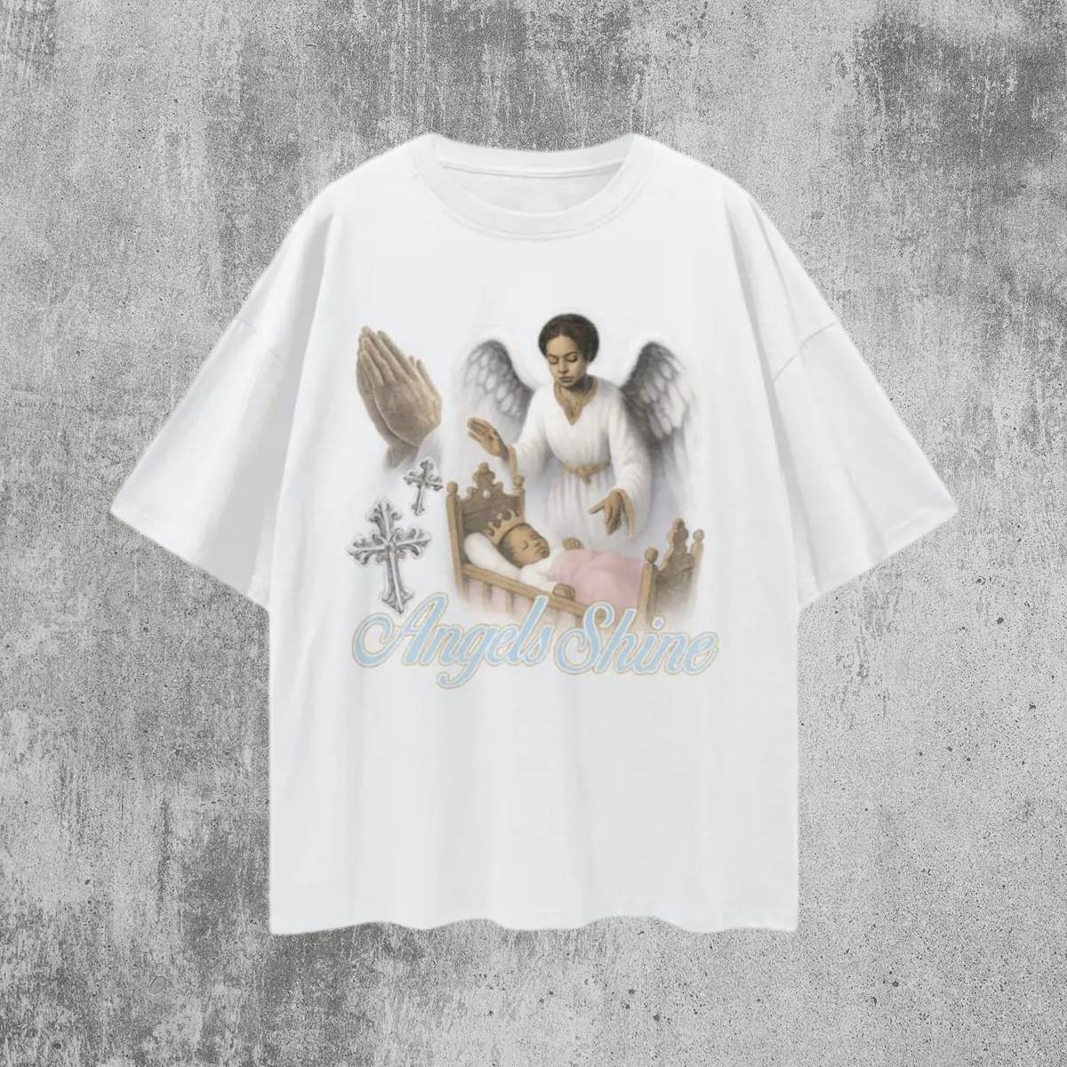 Religious Vintage/Y2K Angels Shine Oversized T Shirt