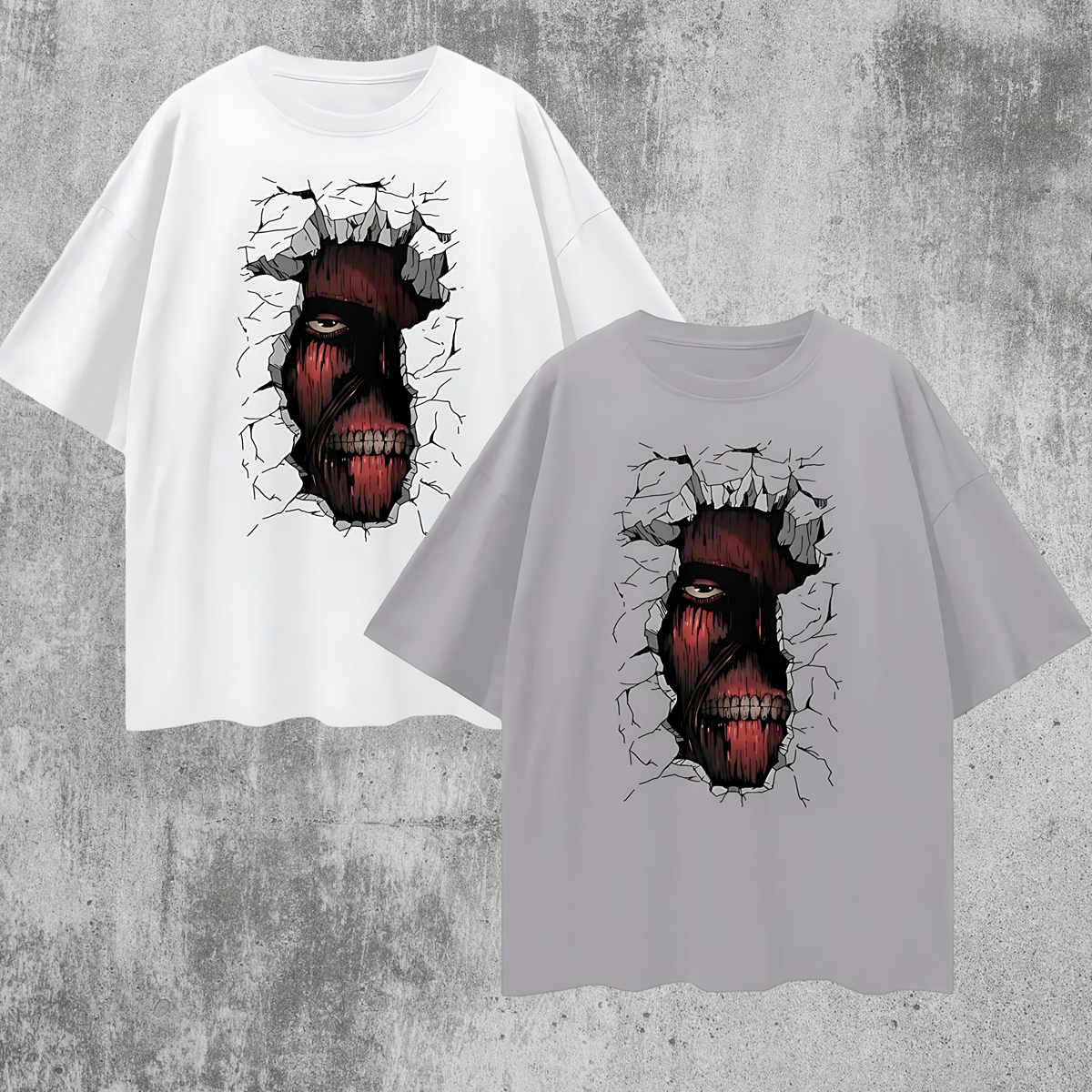Vintage/Y2K Attack On Titans Anime Graphic Oversized T Shirt