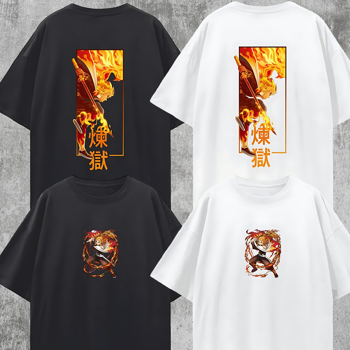 Vintage/Y2K Demon Flamehashira Slayer Anime Oversized T Shirt