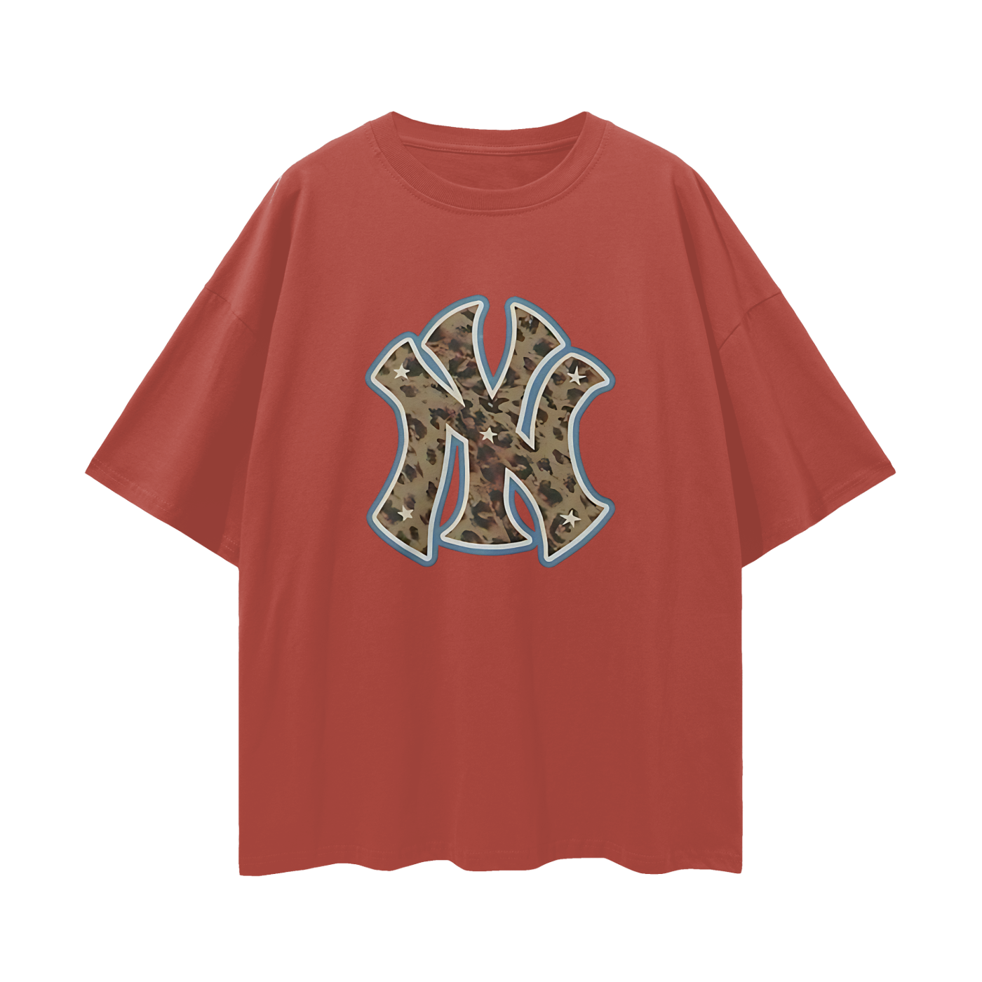 Yankees Leopard 90s Vintage Like Graphic Oversized T Shirt