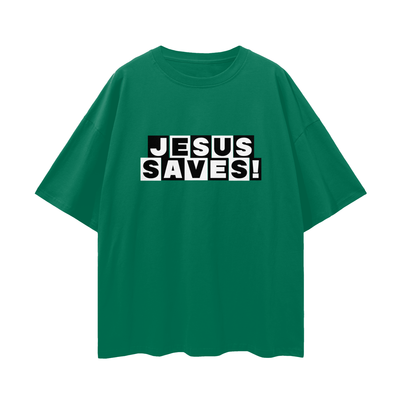 Religious Jesus Saves Cartoon Network Like Graphic Oversized T Shirt