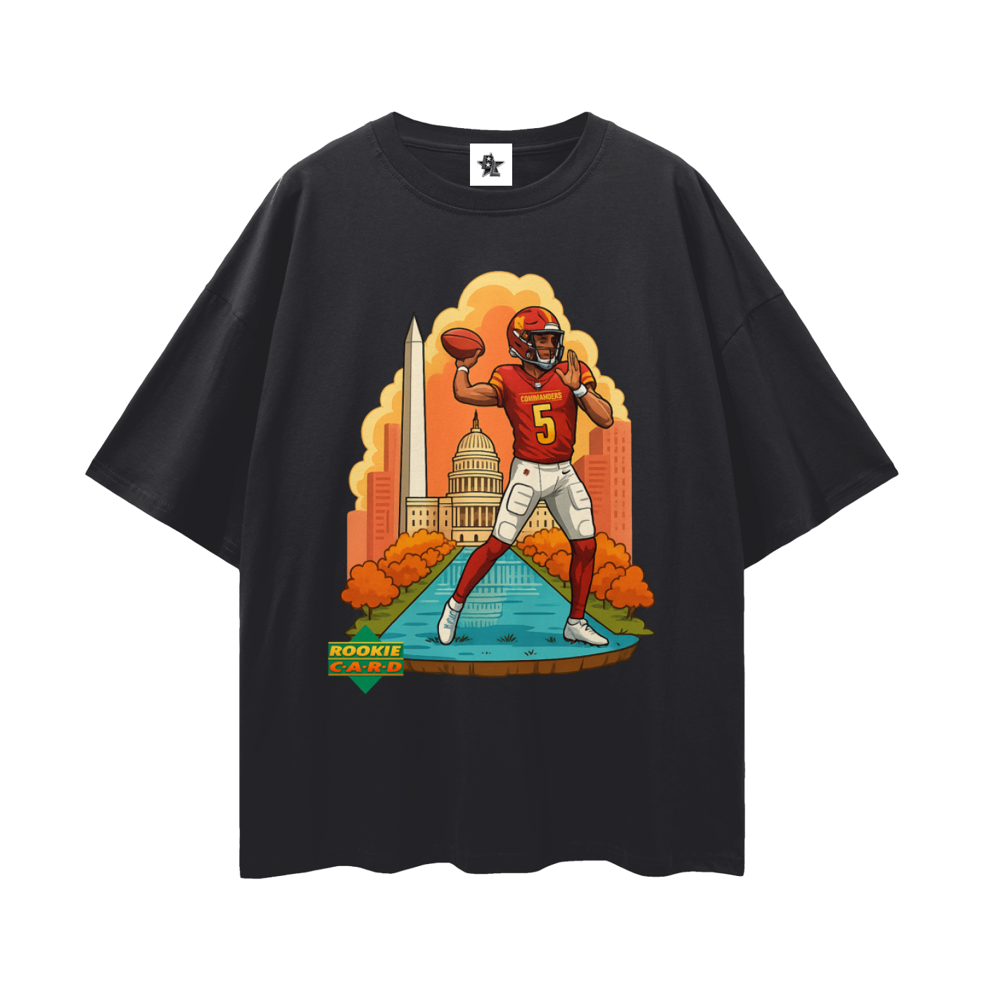 Vintage/Y2K Jayden Daniels Commanders Downtown Rookie Oversized T Shirt