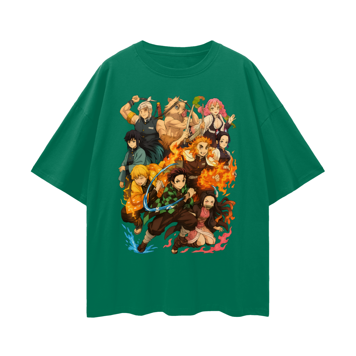 Vintage/Y2K Demon Slayer Anime All Characters Oversized T Shirt