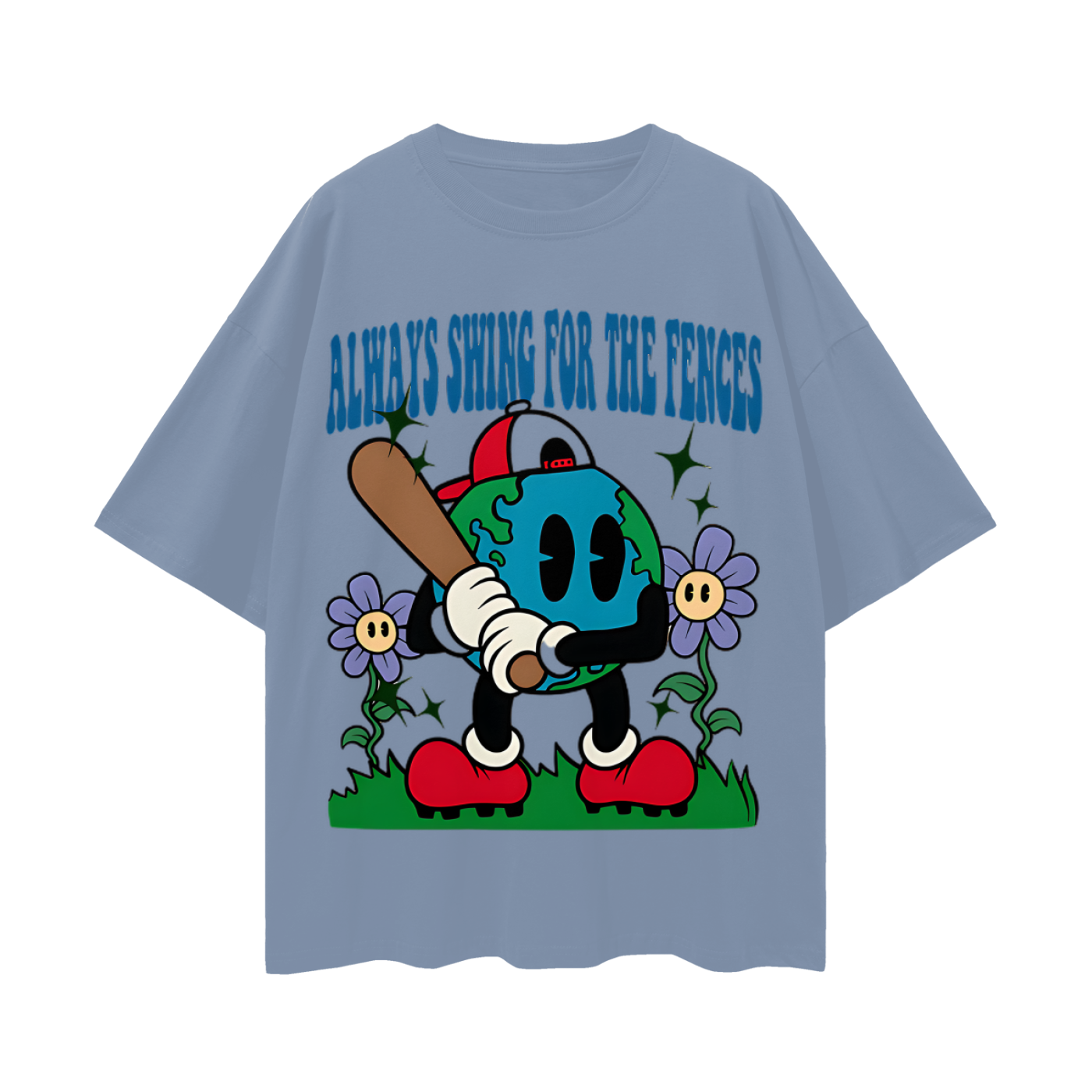Swing For The Fences Baseball Graphic Oversized T Shirt