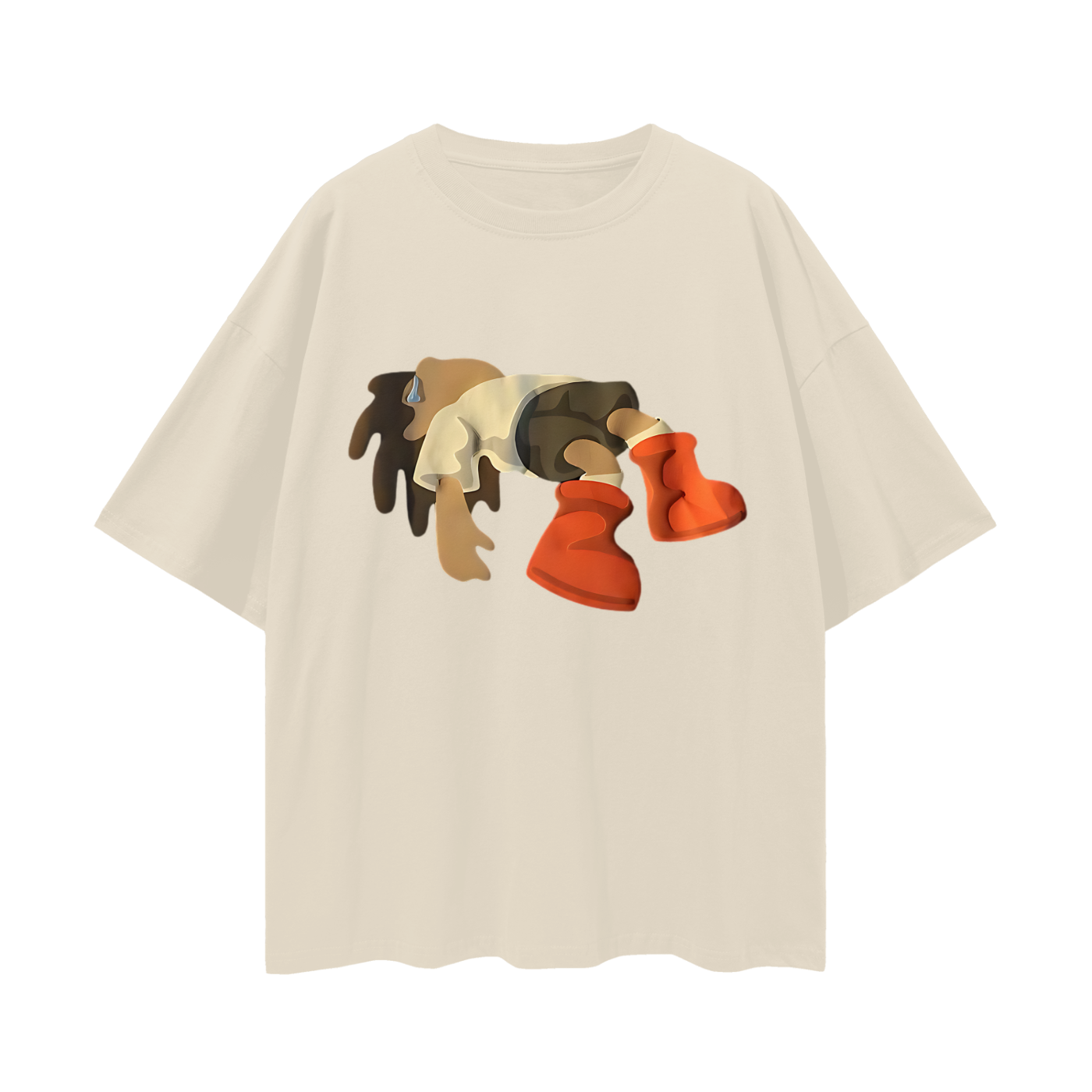 Vintage Like Falling Man Graphic Oversized T Shirt