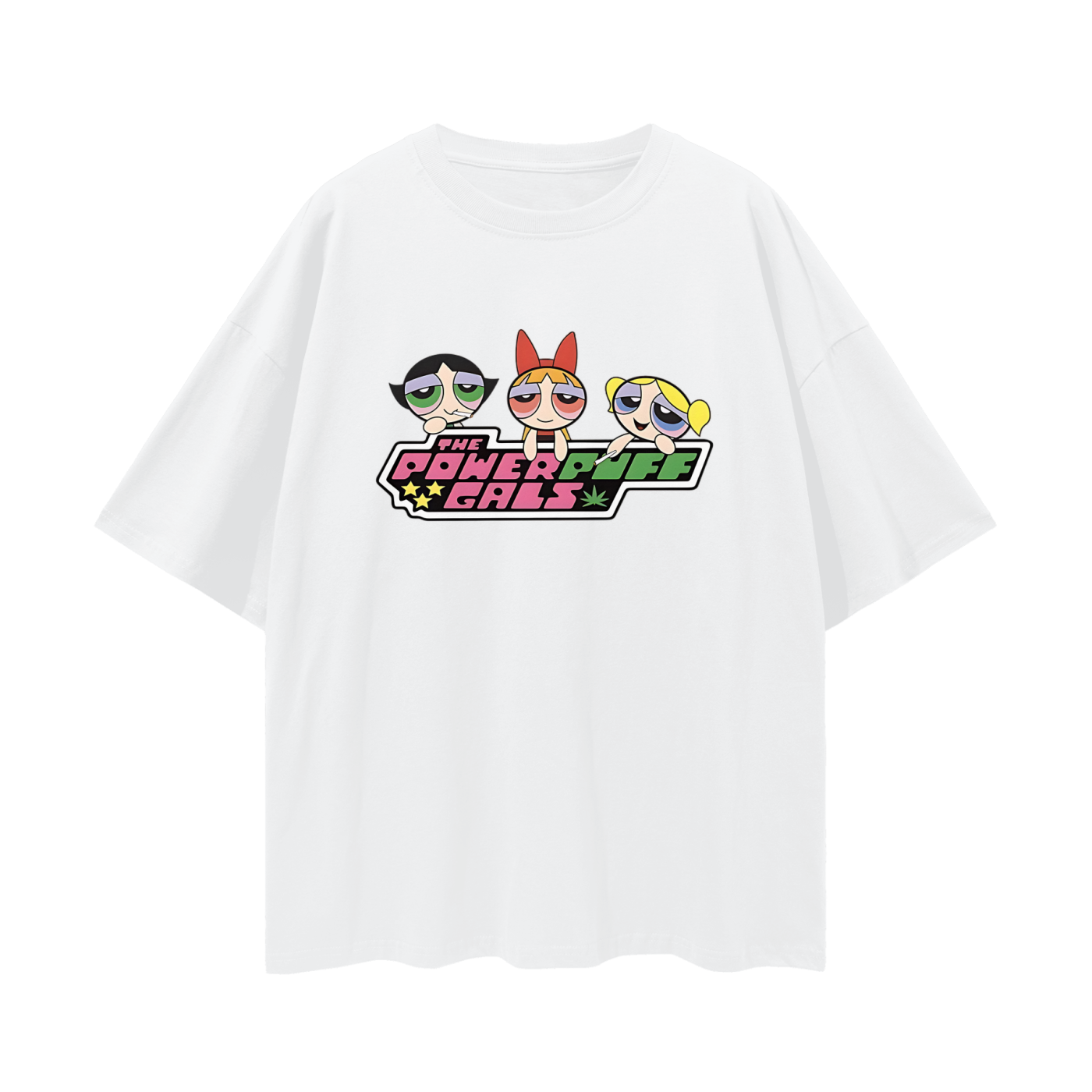 Funny Powe Puff Girls Parody Y2K Vintage Like Graphic Oversized T Shirt