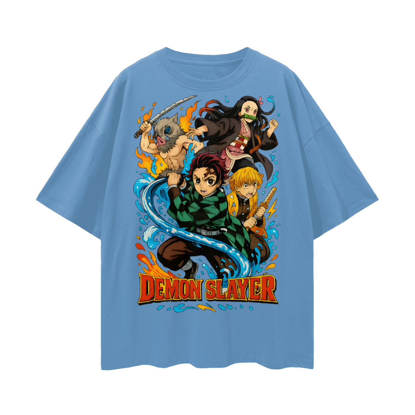 Vintage/Y2K Demon Slayer Anime All Characters Oversized T Shirt