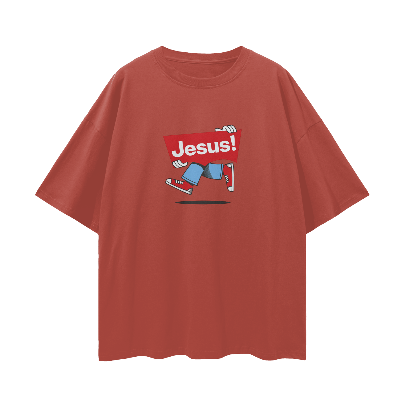 Religious Jesus Vintage Levi's Logo Like Graphic Oversized T Shirt