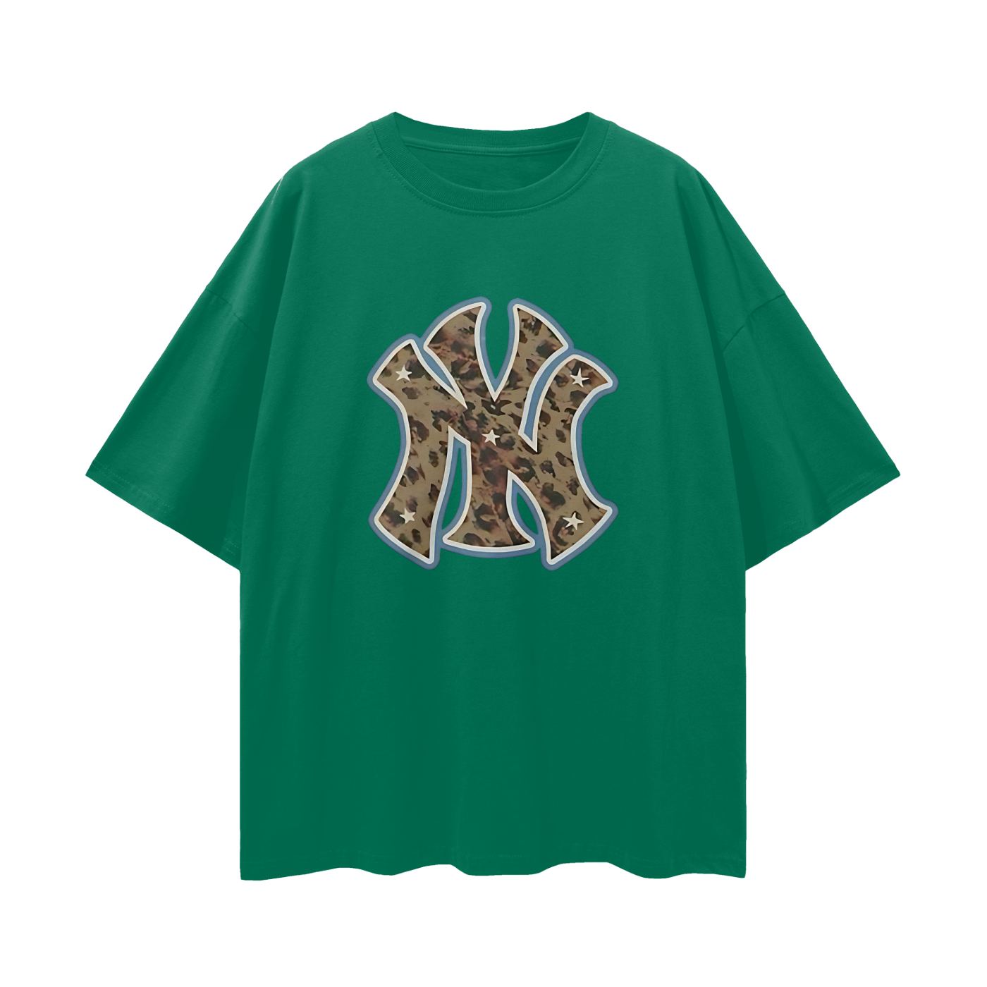 Yankees Leopard 90s Vintage Like Graphic Oversized T Shirt