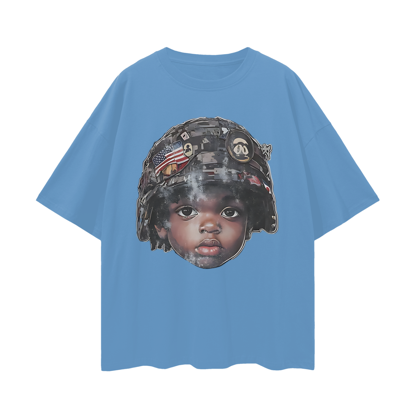 Vintage Like Baby War Helmet Oversized T Shirt