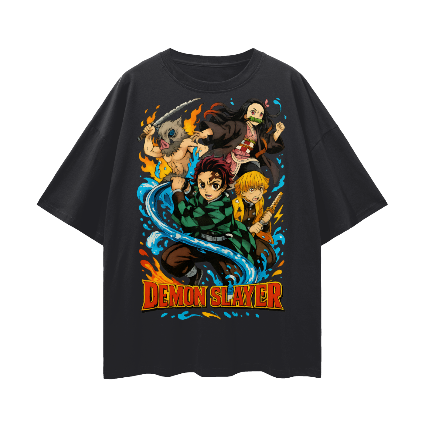 Vintage/Y2K Demon Slayer Anime All Characters Oversized T Shirt