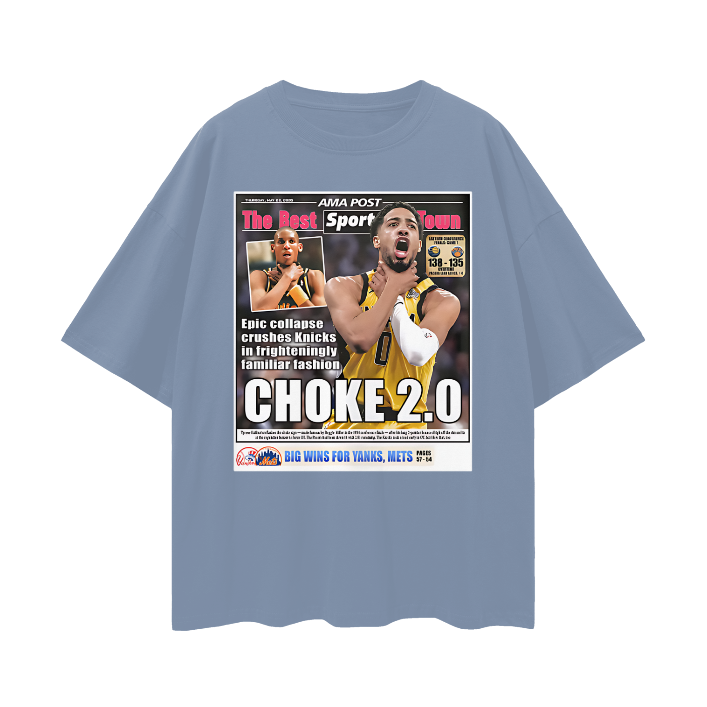 Tyrese Haliburton News Paper 90s Y2K Vintage Like Graphic Oversized T Shirt