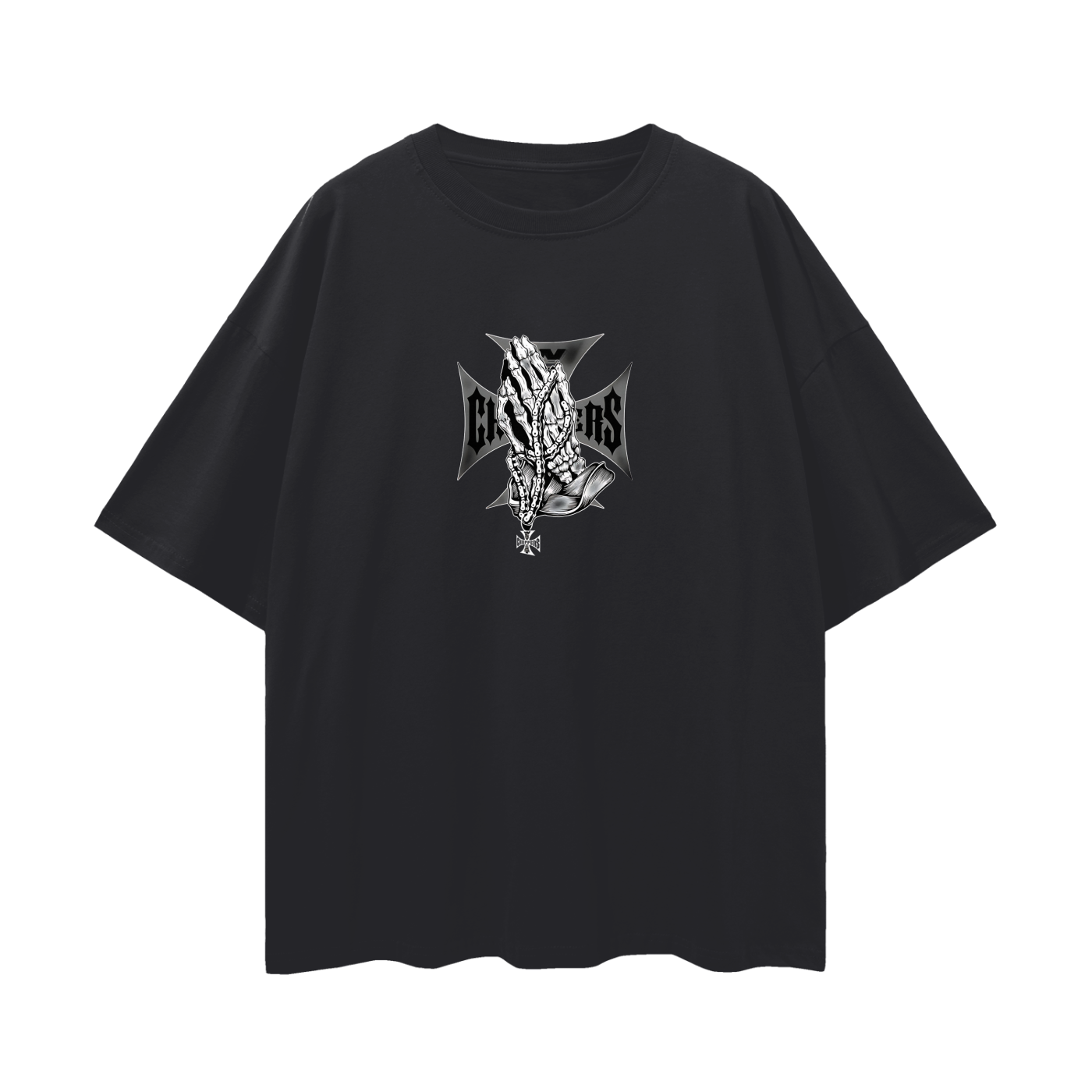 Vintage Like West Coast Choppers Praying Hands Oversized T Shirt