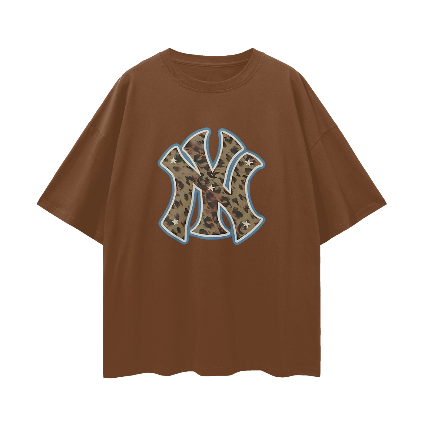 Yankees Leopard 90s Vintage Like Graphic Oversized T Shirt